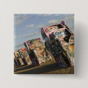 USA, TEXAS, Panhandle Area, Amarillo: Cadillac 2 Inch Square Button