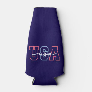 USA Text 4th Of July Design-62118 Bottle Cooler