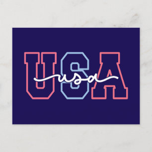 USA Text 4th Of July Design-62118 Holiday Postcard