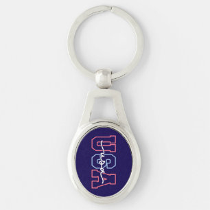 USA Text 4th Of July Design-62118 Keychain