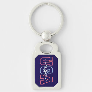 USA Text 4th Of July Design-62118 Keychain