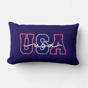 USA Text 4th Of July Design-62118 Lumbar Pillow
