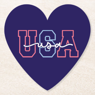 USA Text 4th Of July Design-62118 Paper Coaster