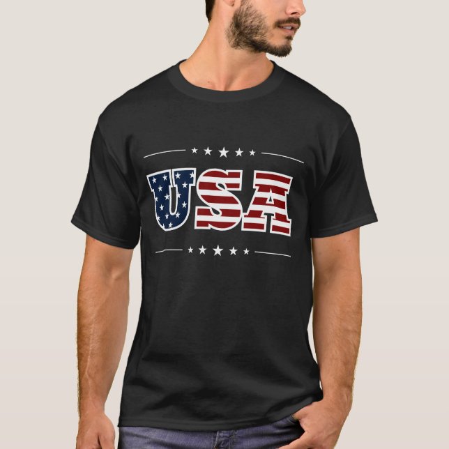 USA Text T-Shirt (Front)