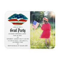 USA themed Graduation Photo Invitation