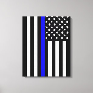 USA Thin Blue Line Canvas Print