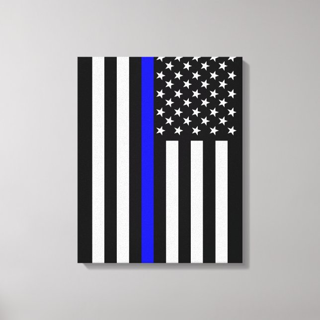 USA Thin Blue Line Canvas Print (Front)