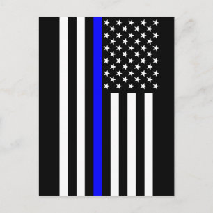 USA Thin Blue Line Postcard
