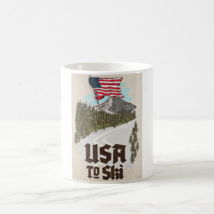 USA To Ski Coffee Mug