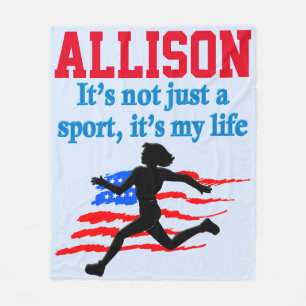 USA TRACK AND FIELD PERSONALIZED FLEECE BLANKET