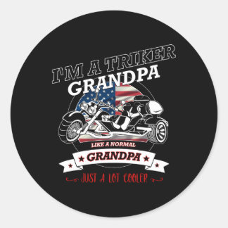 Usa Triker Grandpa Trike Classic Round Sticker