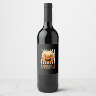 Usa Trumpkin Keep Halloween Great Funny Wine Label