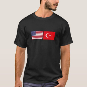 USA Turkey Flag Turkish American T Shirt