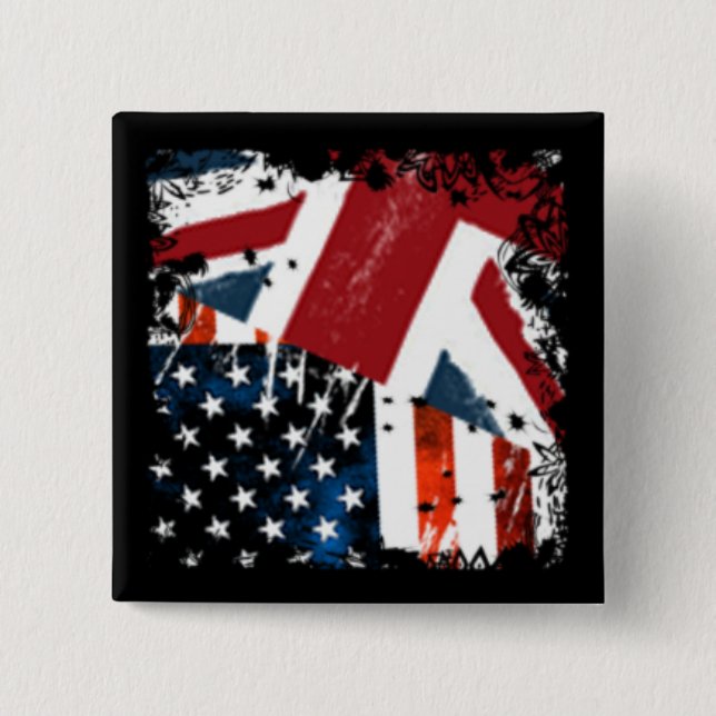 USA$UK 2 INCH SQUARE BUTTON (Front)