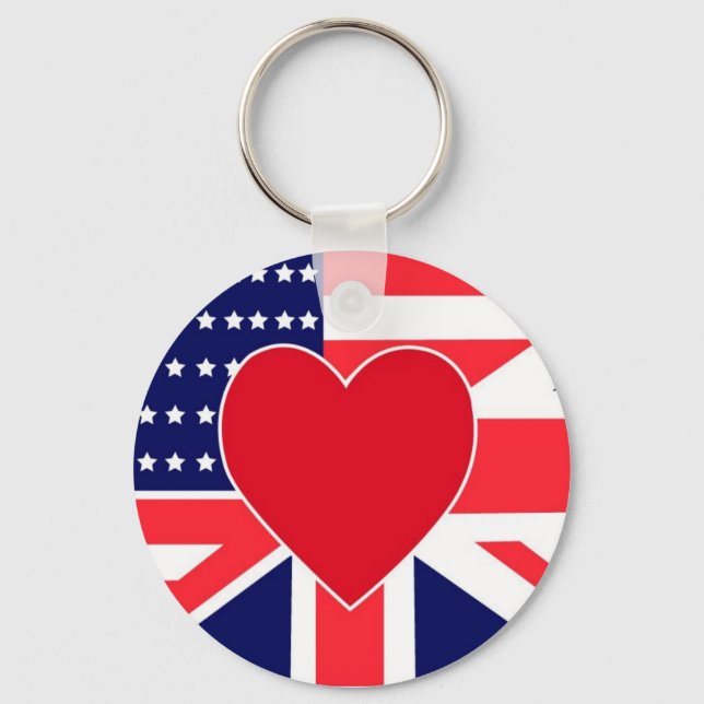 USA/UK Love Keychain (Front)