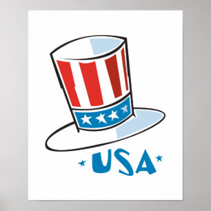 USA Uncle Sam Hat Poster