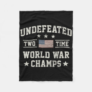 Usa Undefeated Two Time World War Champs Fleece Blanket