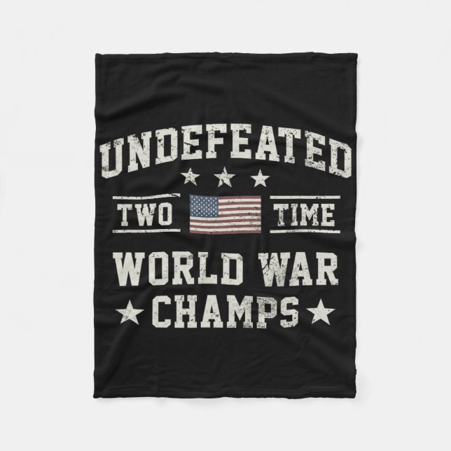 Usa Undefeated Two Time World War Champs  Fleece Blanket (Front)