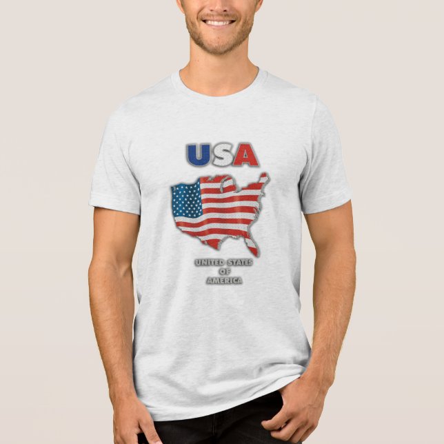 USA - United State Of America Tri-Blend Shirt (Front)