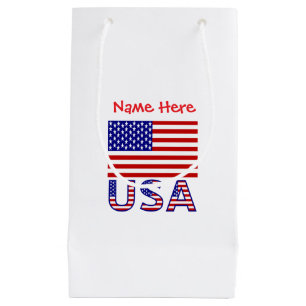 USA United States America Flag Personalized Small Gift Bag