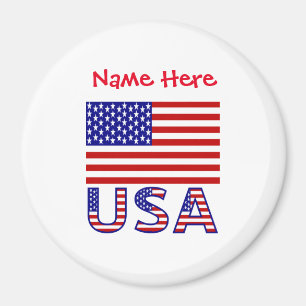 USA United States America Flag Red Personalization Magnet