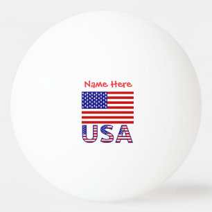 USA United States America Flag Red Personalized Ping Pong Ball