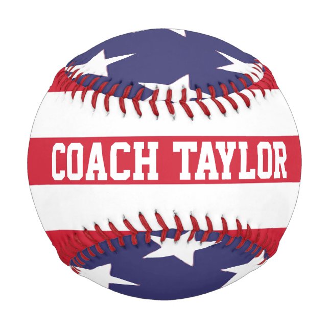 USA United States American Flag Personalized Coach Baseball (Front)