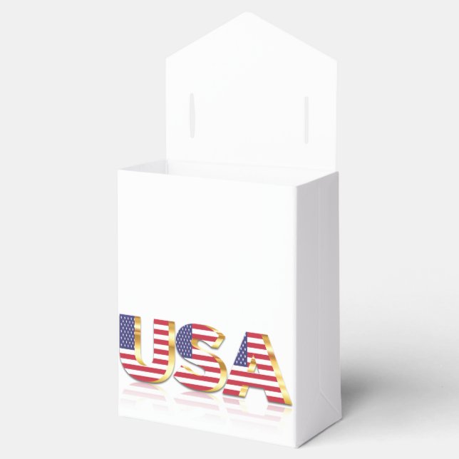 USA - United States of America - Flag - Patriotic  Favor Box (Opened)