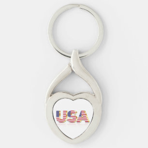 USA - United States of America - Flag - Patriotic Keychain