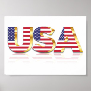 USA - United States of America - Flag - Patriotic Poster