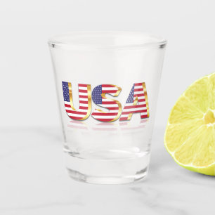 USA - United States of America - Flag - Patriotic Shot Glass
