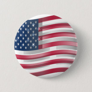 USA Unites: Stripes & Stars in Bold Design 2 Inch Round Button