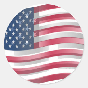 USA Unites: Stripes & Stars in Bold Design Classic Round Sticker