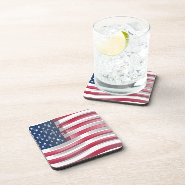 USA Unites: Stripes & Stars in Bold Design Coaster (Right Side)