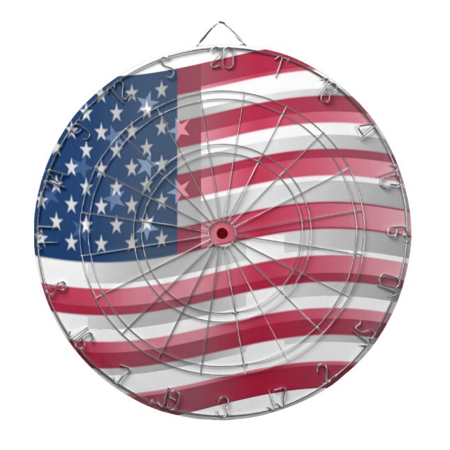 USA Unites: Stripes & Stars in Bold Design Dartboard (Front)