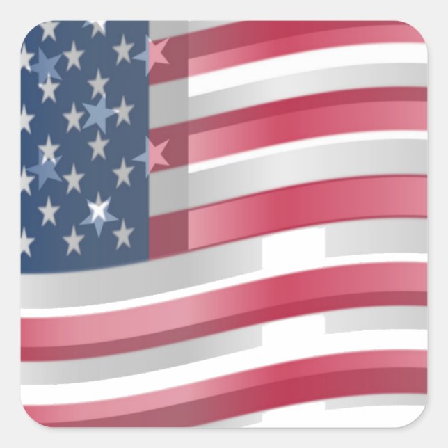 USA Unites: Stripes & Stars in Bold Design Square Sticker (Front)