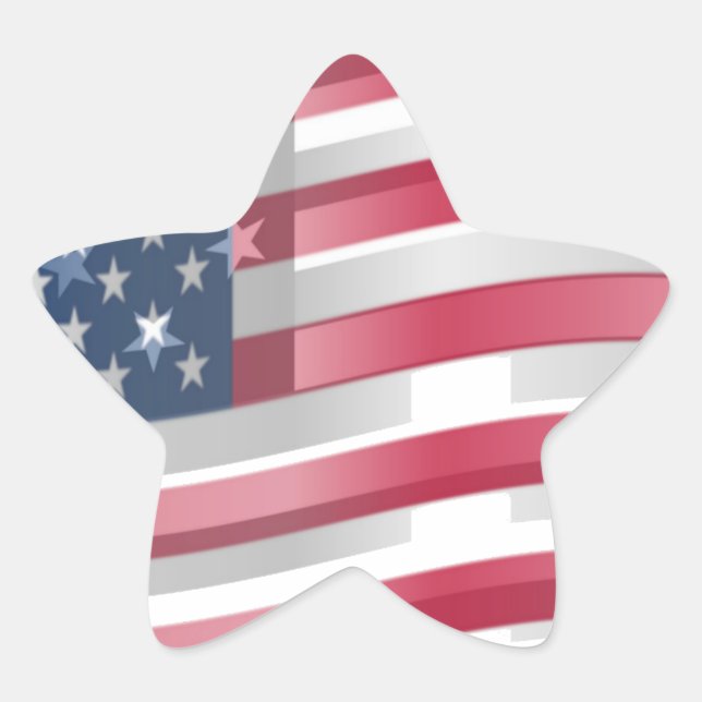 USA Unites: Stripes & Stars in Bold Design Star Sticker (Front)