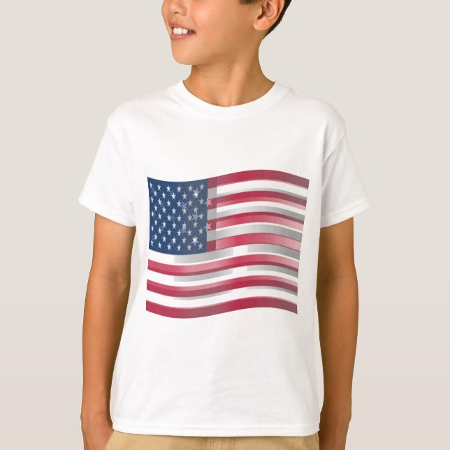 USA Unites: Stripes & Stars in Bold Design T-Shirt (Front)