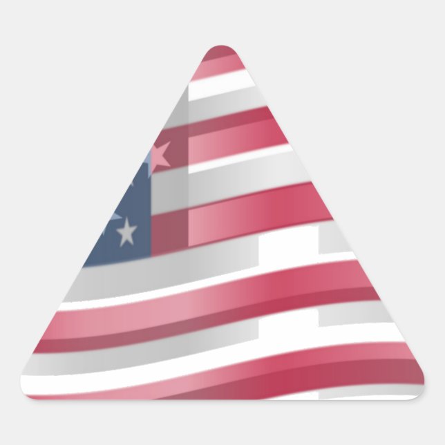 USA Unites: Stripes & Stars in Bold Design Triangle Sticker (Front)