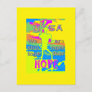 USA Unity Design: Hope and Strength Postcard