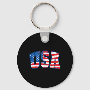Usa Us Flag Patriotic 4th Of July America 1 Keychain