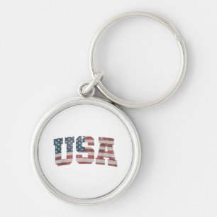 USA US Flag Patriotic 4th of July America Keychain