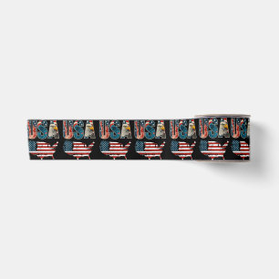 USA US Patriotic 4th of July America Flag Freedom Satin Ribbon