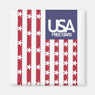 USA/USA FREE STARS FLAG BY MASANSER PIXELAT MAGNET
