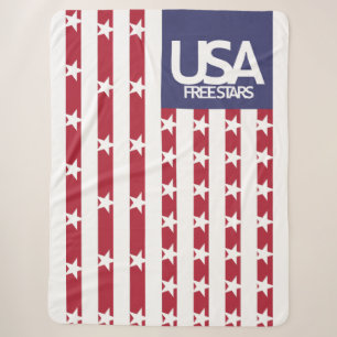 USA/USA FREE STARS FLAG BY MASANSER PIXELAT SHERPA BLANKET