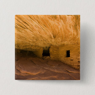 USA, Utah, Cedar Mesa, Mule Canyon. Sandstone 2 Inch Square Button