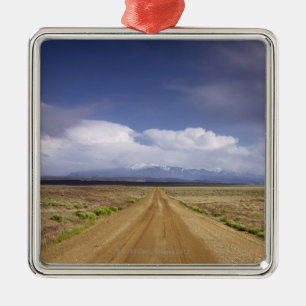 USA, Utah, Dirt road crossing landscape Metal Ornament
