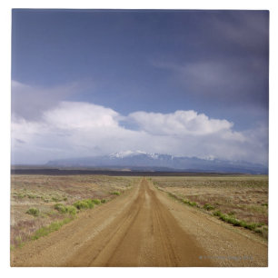 USA, Utah, Dirt road crossing landscape Tile