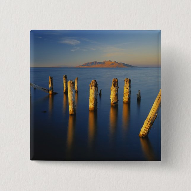 USA, Utah, Great Basin, Saltair, Great Salt 2 Inch Square Button (Front)