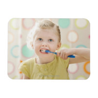 USA, Utah, Lehi, girl (2-3) brushing teeth